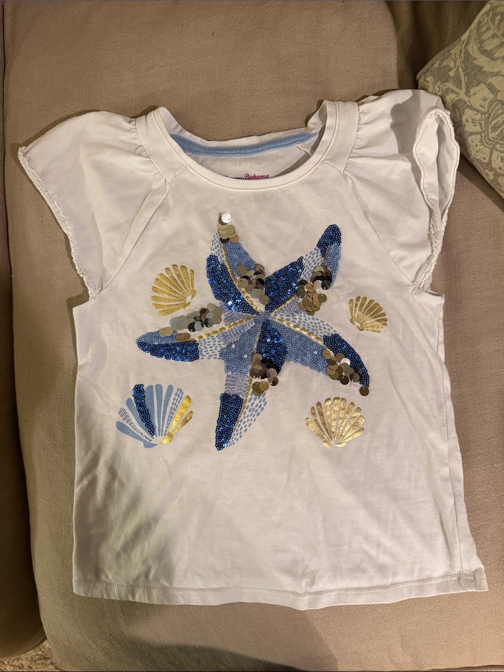 Tommy Bahama White Girls' Sequin Starfish Tee